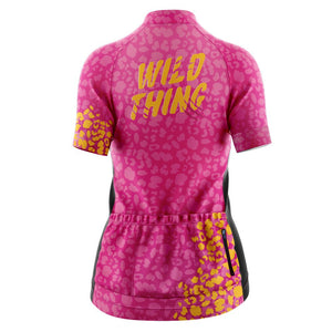 Womens Wild Thing Pink Cycling Jersey - Fat Lad At The Back