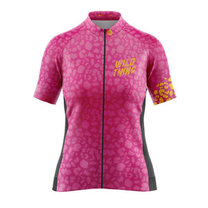 Womens Wild Thing Pink Cycling Jersey - Fat Lad At The Back